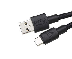 ASCENY Coiled & Double-Sleeved Mechanical Keyboard Cable, for Type-C Mechanical Keyboards (Pink)