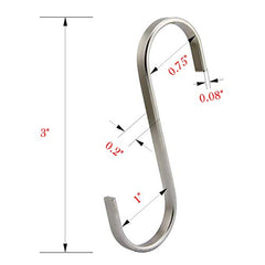 YourGift Steel 10 Pack Heavy Duty S Hooks Black S Shaped Hooks Hanging Hangers Hooks For Kitchen, Bathroom, Bedroom And Office: Pan, Pot, Coat, Bag, Plants(10 Pack/S Hook/Black/2.4 Inch)