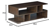 DeckUp Siena Engineered Wood Coffee Table (Dark Wenge, Matte Finish)