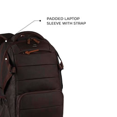 Gear Aspire 3 19"/35L Large Faux Leather Water Resistant Laptop Backpack | Casual Backpack | Daypack | Travel Backpack | College Bag For Men/Women (Brown - Brown)