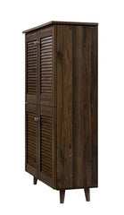 DeckUp Noordin 4-Door Shoe Rack (Walnut, Matte Finish)