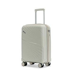 LAttitude By Provogue Meridian Set of 2 Trolley Bags Cabin + Medium Polypropylene Hard Suitcase, 8 Spinner Wheels, 2-Pocket Convipack, Recessed Number Lock for Men & Women Ghost Grey/Limestone Grey