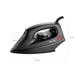 IBELL PASSION 1000W Iron Box with 3 Years Warranty, Non-Stick Soleplate Dry Iron, Shock-Proof Body, Variable Temperature Control, Overheating Protection (Black)