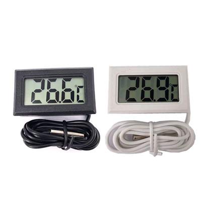 SYGA Digital Thermometer with LCD for Fridges with Wired Probe_White