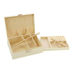 SYGA Princess Leather European Style Lock Jwellery Earrings Decorative Box_White