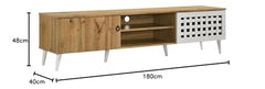 DeckUp Soneva Engineered Wood TV Unit (Wotan Oak & White, Matte Finish)