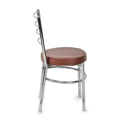 RATISON Office Visitor Study Chair Home Restaurant Steel Multipurpose with a Leather Cushion Steel Chrome Chair with Ring (Green, 6)