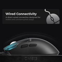 AZOTH GM78W Wireless Gaming Mouse, 7-Button RGB Trimode Mouse with 12800 DPI, 2.4G/Bluetooth/Wired, Optical Sensor, Macro Software, 1000Hz Polling Rate, Lightweight Design for Laptop PC/Desktop