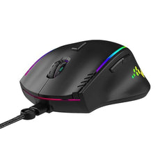 Ant Esports GM320 RGB Wired Gaming Mouse, 12800 DPI Optical Sensor, 8 Programmable Buttons with Rapid Fire, Ergonomic Design, RGB Lighting, Braided Cable, USB Gaming Mouse for PC, Laptop (Black)