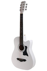 Juârez Acoustic Guitar Kit, JRZ38C/BK 38 Inch Cutaway, 038C with Bag, Strings, Pick and Strap, Black