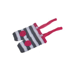 MOMISY Newborn Baby Photography Prop Outfits Striped Suspender Hat Photo Shoot Costume for 0-6 Months-White Grey Pink
