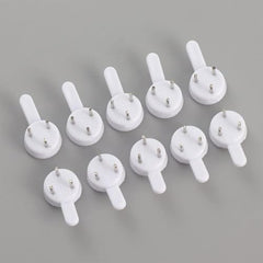 Art Street Hard Plastic 3-Pin Seamless Nail with 2 Spirit Leveler for Photo Frame Wall Picture Frame Hooks Hangers - Set of 25 (White)