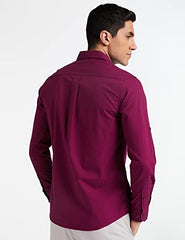 Amazon Brand - Symbol Men's Pack of 2 Cotton Casual Shirt| Regular Fit | Plain | Full Sleeve | Available in Plus Sizes