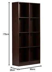 DeckUp Meritus-L 3-Shelf Engineered Wood Book Shelf and Display Unit (Walnut, Matte Finish)