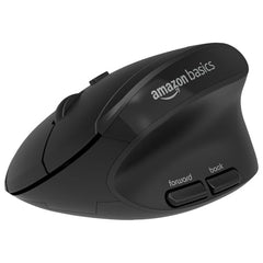 amazon basics Pro Series 650 mAh Wireless Rechargeable Ergonomic Mouse for PC, Mac, Laptop | 3 Adjustable DPI Settings Up to 1600 | Shortcut Buttons | Tri-Mode connectivity (Black)