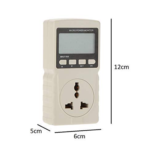 Syga Digital LCD Micro Power Meter Analyzer Monitor 220V 10Am AU Plug GM86 Tester Measuring Power Factor/Frequency/Ammeter Voltmeter (White)