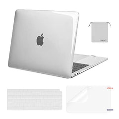 MOSISO Compatible with MacBook Air 13 inch Case 2021-2018 Release A2337 M1 A2179 A1932, Plastic Hard Shell&Keyboard Cover&Screen Film&Storage Bag for MacBook Air 13.3 inch Case, Deep Teal