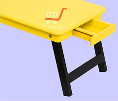DDS Dream Decor Shoppee Wood Portable Laptop Table Adjustable Height With 1 Drawer (Blue)