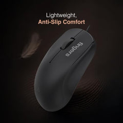 FINGERS UltraHit Wired Mouse (Plug-n-Play Setup, Precise Optical Tracking)
