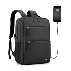 GadgetBite Graphite 20L Laptop Backpack with 15.6" Laptop Compartment, USB Charging Port, Organiser Pockets and Bottle Holder. Ideal for Office, College and Travel - Charcoal Grey