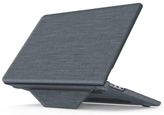 ProElite Case for MacBook Air 13.6 inch 2022 2023 2024 2025 Release M5/M4/M3 A3113 M2 A2681 with Touch ID, Fabric Material Hard Shell with Slim TPU Bumper and Fold Kickstand, Purple