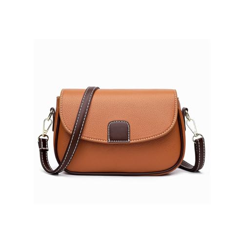 MOMISY Women's Crossbody Sling Bag, Shoulder Handbag with Long Strap, Zipper Closure (Brown)