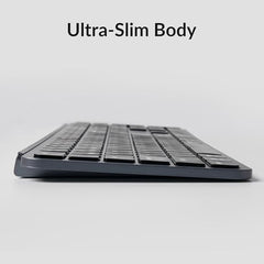 Keychron B6 Pro Ultra-Thin Wireless Keyboard, Full-Size QMK with Numeric Keypad Quiet Typing, 2.4 GHz/Bluetooth 5.2/Wired Connection Long Battery Life, Compatible with Mac Windows Linux - Space Gray