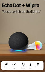 Amazon Echo Dot (5th Gen), smart speaker with Alexa+, vibrant sound, motion detection, temperature sensor, bluetooth, Blue