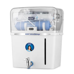 KENT Ultra Storage UV Water Purifier | Inline UV+UF Water Purification | Wall Mountable | 8L Storage | 60 L/hr Output | White