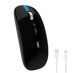 Verilux® Transparent Wireless Bluetooth Mouse with 2.4G USB-C & Bluetooth | [Battery Level Visible] Mouse for Laptop Wireless with 1600DPI Ergonomic Silent for Laptop Wireless, PC, iPad, IOS, Orange