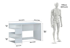 DeckUp Zeus Engineered Wood Study Table and Office Desk (Wotan Oak & White)