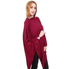 MOMISY Nursing Cover Scarf For Breastfeeding-Multi Use-Nursing Blanket-Poncho Style With Buttons-Stretchy Baby Car Seat Canopy-Elegant Shawl,1 Count