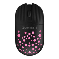 Amkette Hush Pro Spectra 2.4 GHz Silent Switch Wireless Mouse with Ergonomic Design, Rechargeable Battery, High Precision, 3 DPI Settings, LED Lights, and Smart Auto Sleep Function (Black)