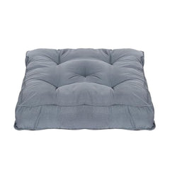 Kuber Industries Pack of 2 Square Chair Pad/Cushion|Quilted Microfiber Fabric & Solid Color|Soft & Comfortable Sitting|Size 45 x 45 x 7 CM (Grey)