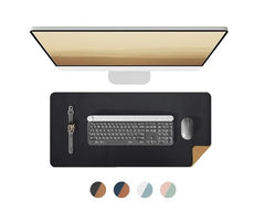 Bellblock Large Extended Reversible Desk Mat/Mouse Pad/Gaming Pad for Office/Home| Vegan Leather | Anti-Skid, Slip-Resistant, Splash-Proof | White & Sky Blue | 60x30cm