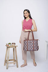 ZOUK Office Bag | Stylish Bags for Office Use | Laptop Bag 15.6 inch | Stylish Tote for Office Use | Purse for Women | Vegan Leather Handbag | Daily & Travel Use | Multicolor Mandala Print