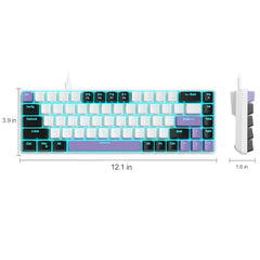 MageGee Portable 60% Mechanical Gaming Keyboard, MK-Box LED Backlit Compact 68 Keys Mini Wired Office Keyboard with Blue Switch for Windows Laptop PC Mac - Blue/White