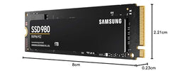Samsung 980 SSD 1TB PCle 3.0x4, NVMe M.2 2280, Internal Solid State Drive, Storage for PC, Laptops, Gaming and More, HMB Technology, Intelligent Turbowrite, Speeds of up-to 3,500MB/s, MZ-V8V1T0B