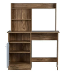 DeckUp Zeus Engineered Wood Study Table and Office Desk (Wotan Oak & White)