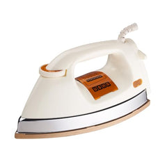 Usha 3710 1000Watt 1.75 kg Heavy Weight Dry Iron | Double Coat Golden Non Stick Soleplate for Longer Durability | Extra Long Soleplate | 360° Swivel Cord | 2 Years Warranty | (White)