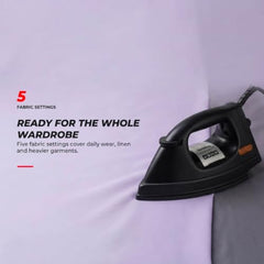 USHA EI 3710 Primora 2 KG Heavy Weight Dry Iron| 1100W| Non-stick Dual Coated Sole Plate For Easy Gliding & Long Life| 1.8 m Long Cord| Dual Layer Safety | 2 Years Warranty