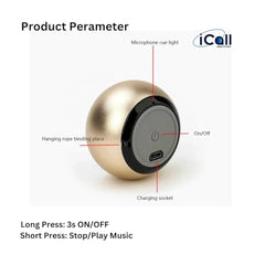 iCallMart Portable Bluetooth M3_161 Mini Speaker Dynamic Metal Sound with High Bass with Alexa & Siri Assistant Smart Speaker (Multicolor)