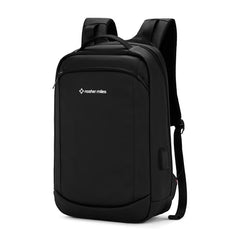Nasher Miles Madison Passenger Workpack 22 Liters Water Resistant, Padded, Premium Reversed Polyester Black Yellow Laptop Backpack | USB charging| Unisex | Ideal For Office (Black & Yellow)