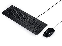 ASUS U2000 Wired Keyboard and Optical Mouse Combo, Long 150 cm Felxible Cable, 1000 dpi Optical Mouse Sensor, Compact Design (Black)