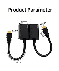 sartyee 2 PCS HDMI Extender Over Cat5e/6, Ethernet to HDMI RJ45 Ethernet Network Adapter, Support 1080p UP to 30m/98ft Video and Audio for HDTV HDPC PS4 STB (HDMI to RJ45 1 to 2)