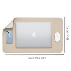 AROPANA Anti-Slip Extended Mouse Pad 90x45cm | PU Vegan Leather Desk Mat | Large Computer Desk Protector Pad with Suede Base for Keyboard, Laptop, Office & Home (Grey)