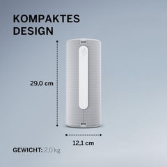 We. by Loewe Hear 2 Portable Bluetooth Speaker, 60W Music Power, Deep Bass Subwoofer, 17 Hr Long Battery Life, IPX4 Water Resistant, USB-C Wireless Speaker for Home & Outdoor, Storm Grey