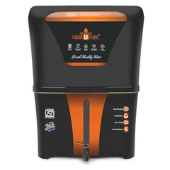 AQUA D PURE 4 in 1 Zinc + Copper + Alkaline Ro Water Purifier With Inbuilt TDS Adjuster, RO, UV, UF and Auto Shut Off Function, 12L, 10 Stage Purification Method, Black
