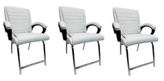 RATISON Special Director Principal Manager Office Visitor with arm Rest with Double Pipe Frame and Cushioned seat Back (2, Black, Double Pipe Frame)