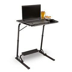 TABLE MAGIC- BADE Multipurpose Laptop Table Mat Finish - Adjustable, Foldable, Portable, Engineered Wood Top with Footrest, Top Size 60 * 45cm (X-Large, Midnight Black)